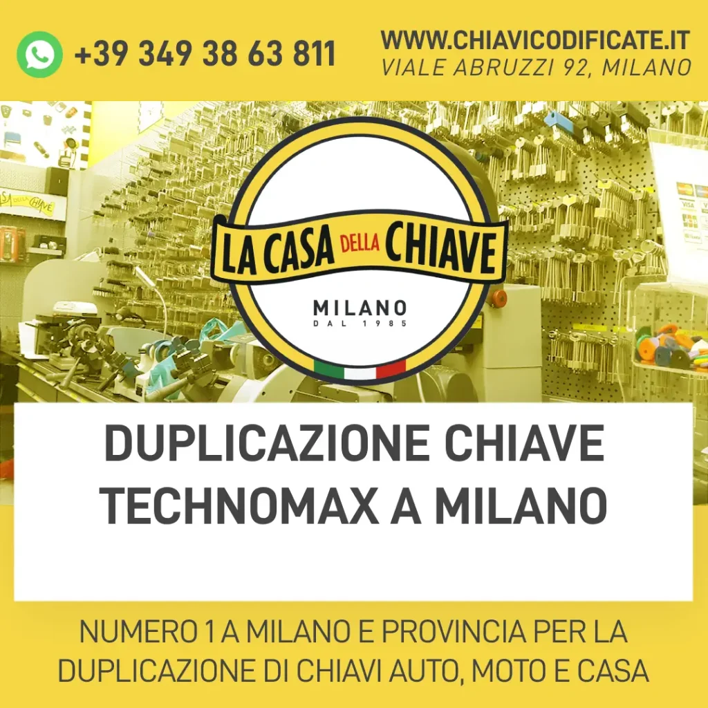 Duplicazione chiave Technomax a Milano