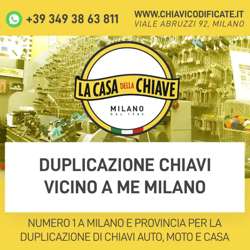 Duplicazione chiavi vicino a me Milano
