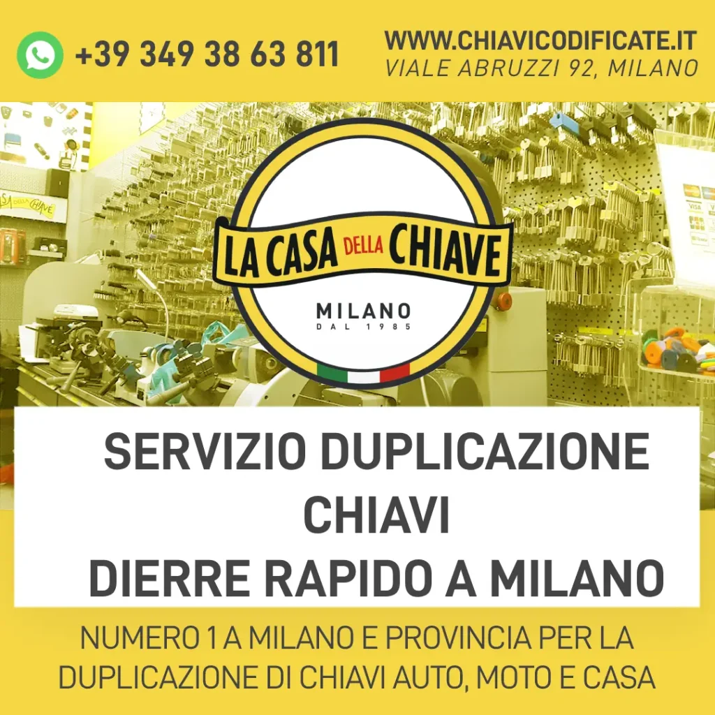 Servizio duplicazione chiavi Dierre rapido a Milano