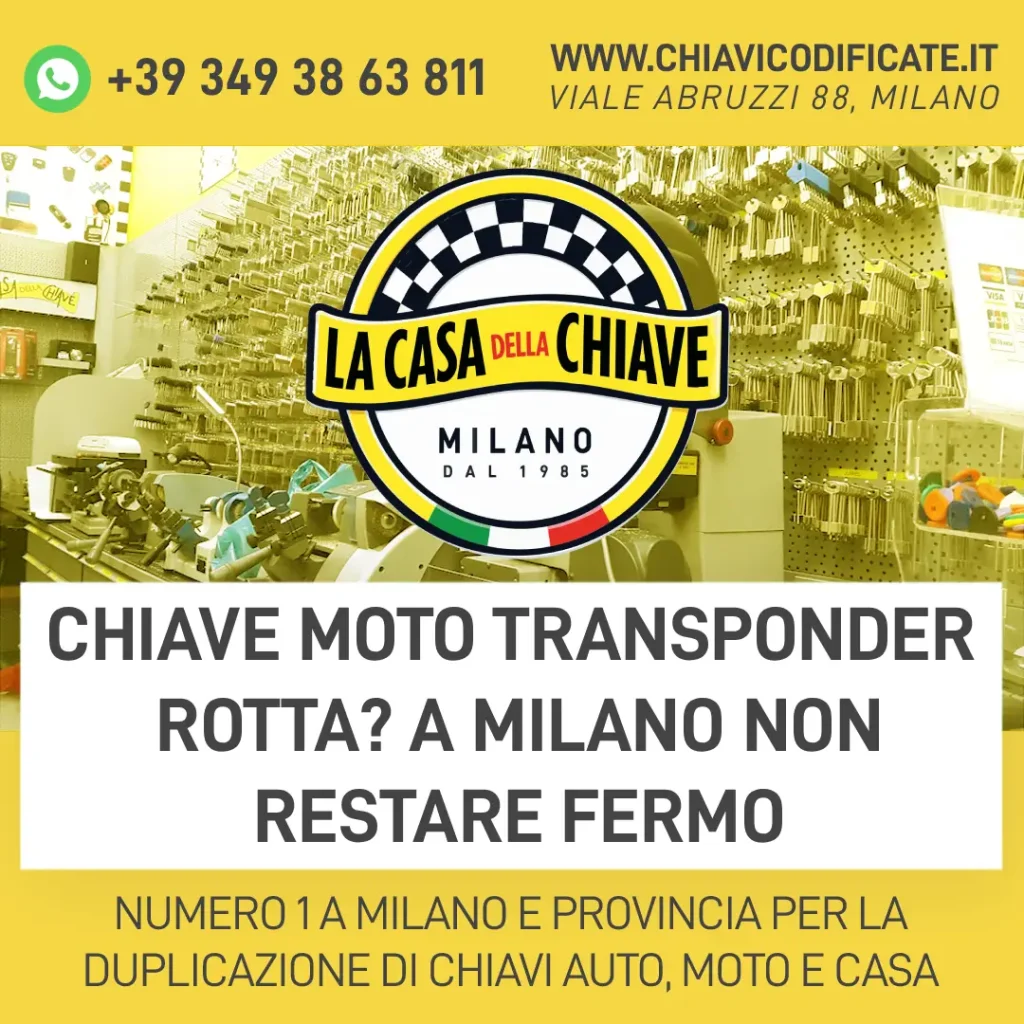 Chiave Moto Transponder Rotta? A Milano Non Restare Fermo