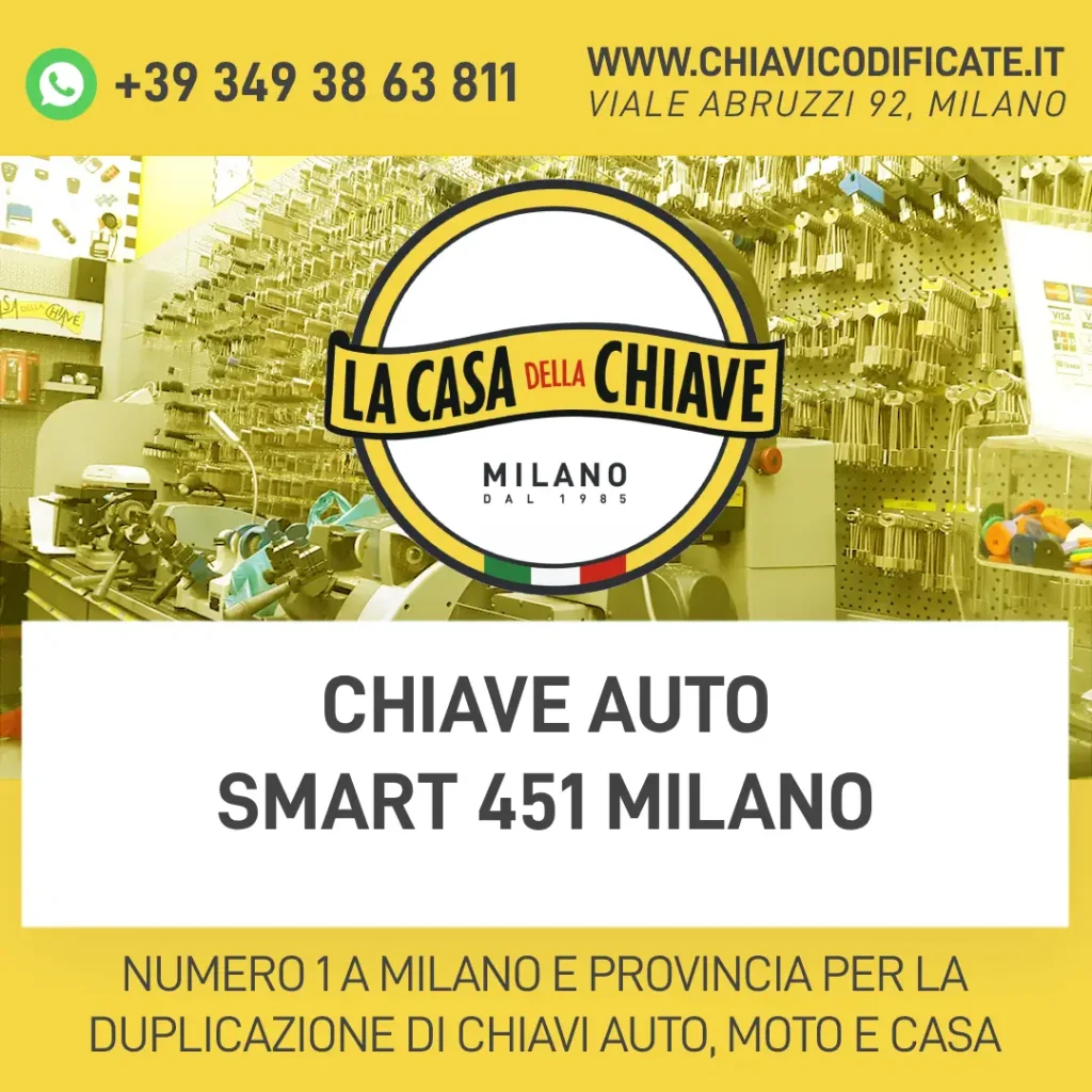 Chiave auto Smart 451 Milano