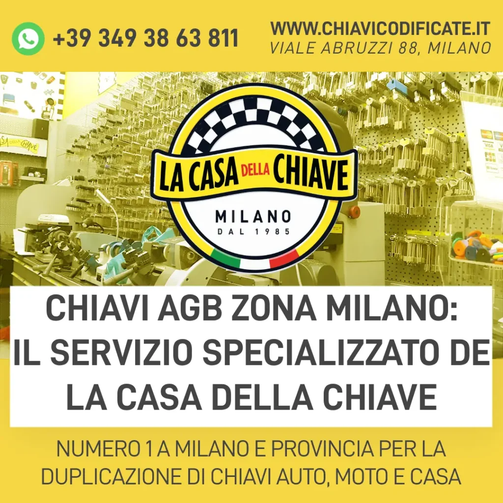 Chiavi AGB zona Milano: il servizio specializzato de La Casa della Chiave