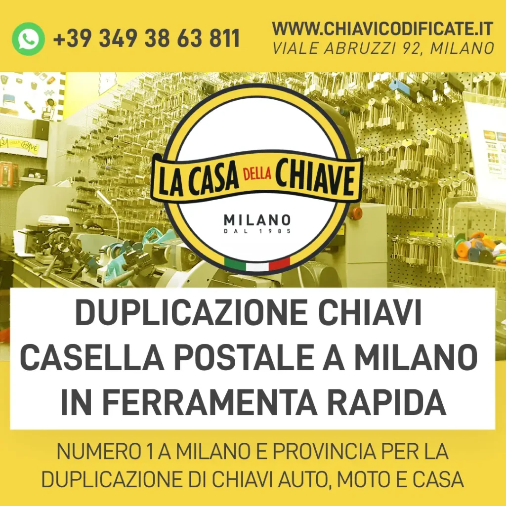 Duplicazione Chiavi Casella Postale a Milano in Ferramenta Rapida