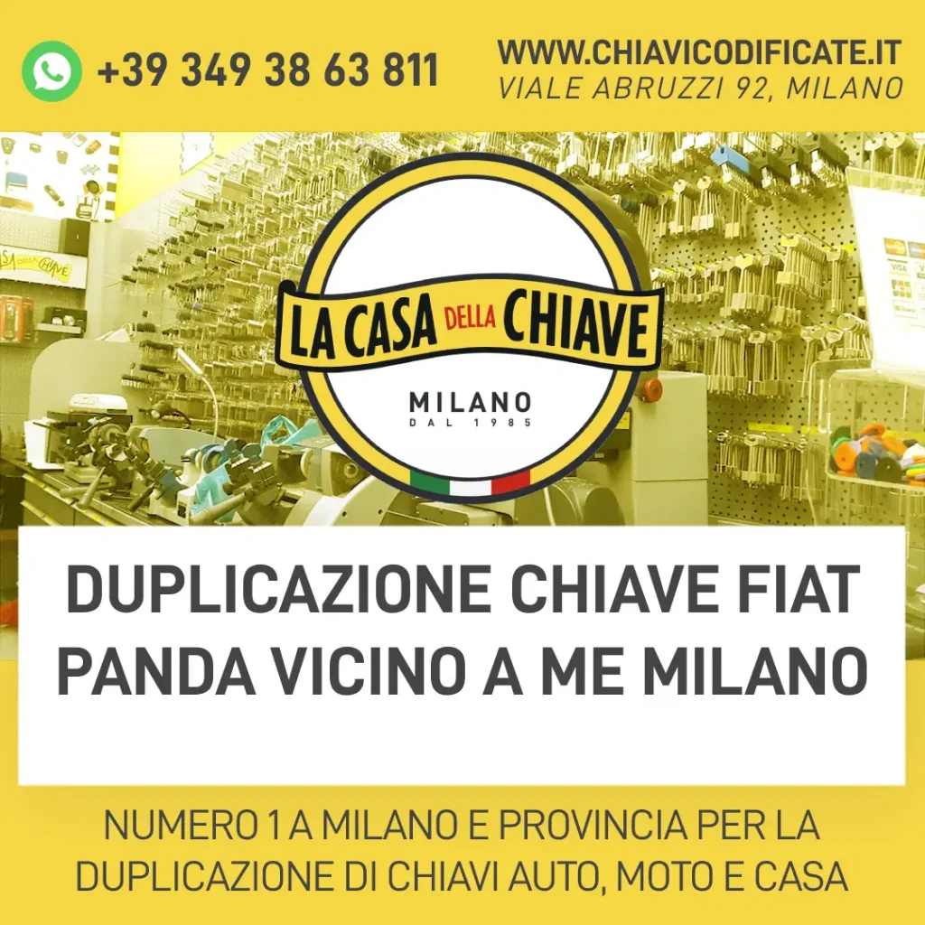 Duplicazione chiave Fiat Panda vicino a me Milano