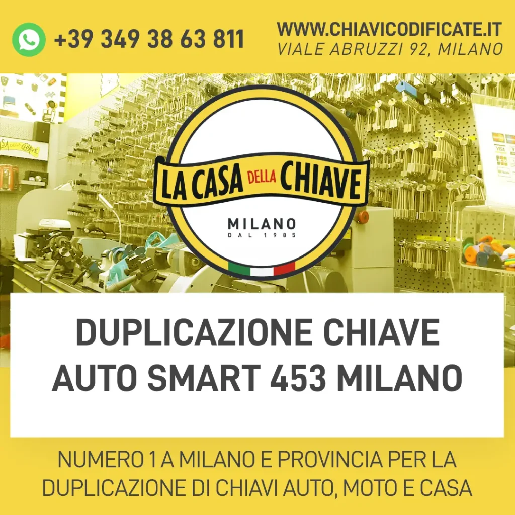 Duplicazione chiave auto Smart 453 Milano