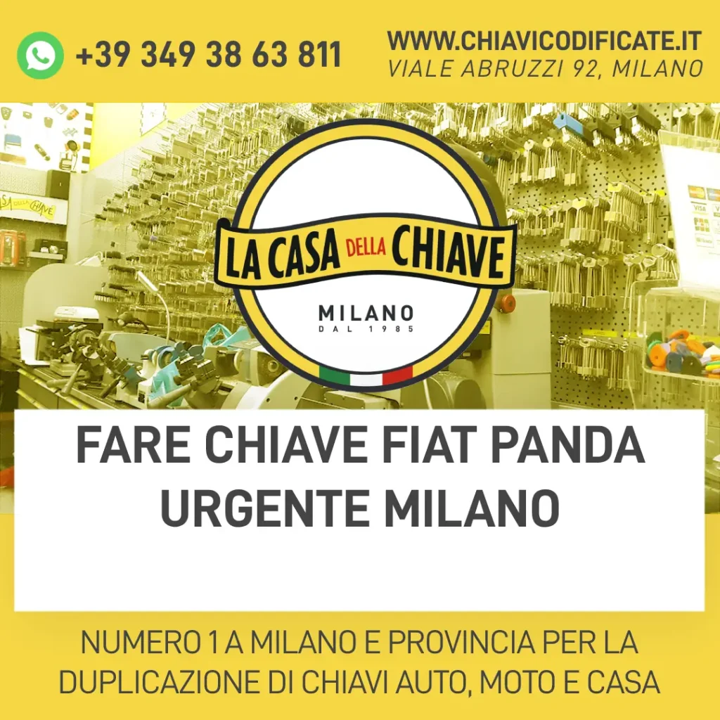 Fare chiave Fiat Panda urgente Milano