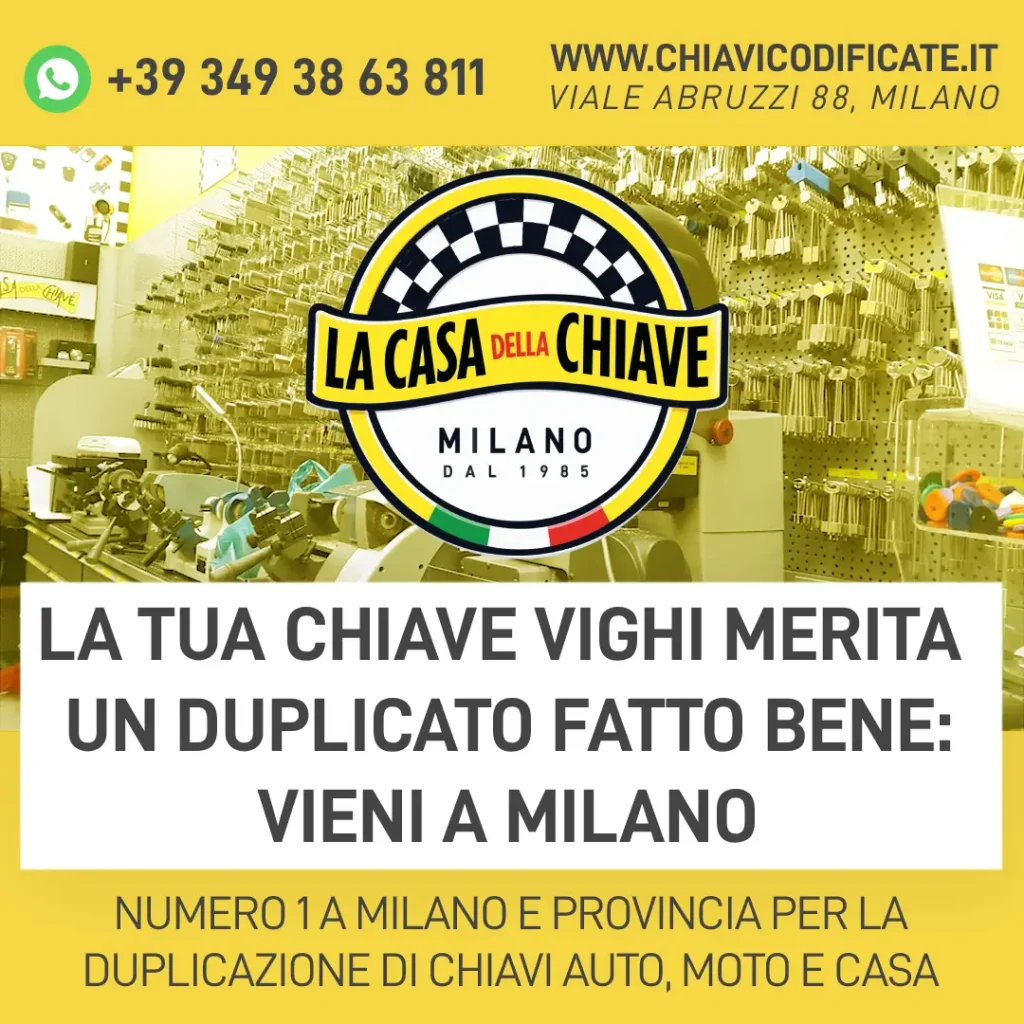 La tua chiave Vighi merita un duplicato fatto bene: vieni a Milano