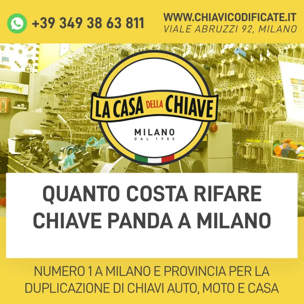 Quanto costa rifare chiave Panda a Milano