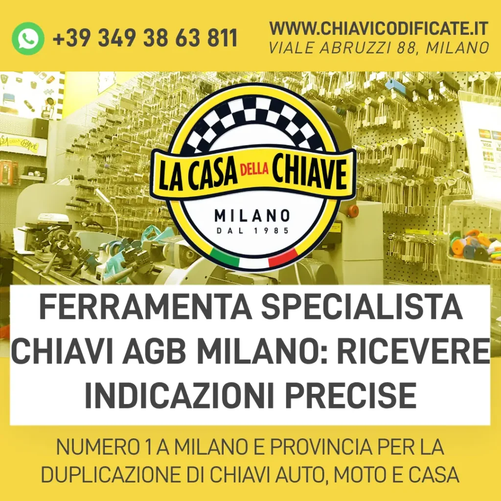 ferramenta specialista chiavi AGB Milano: ricevere indicazioni precise