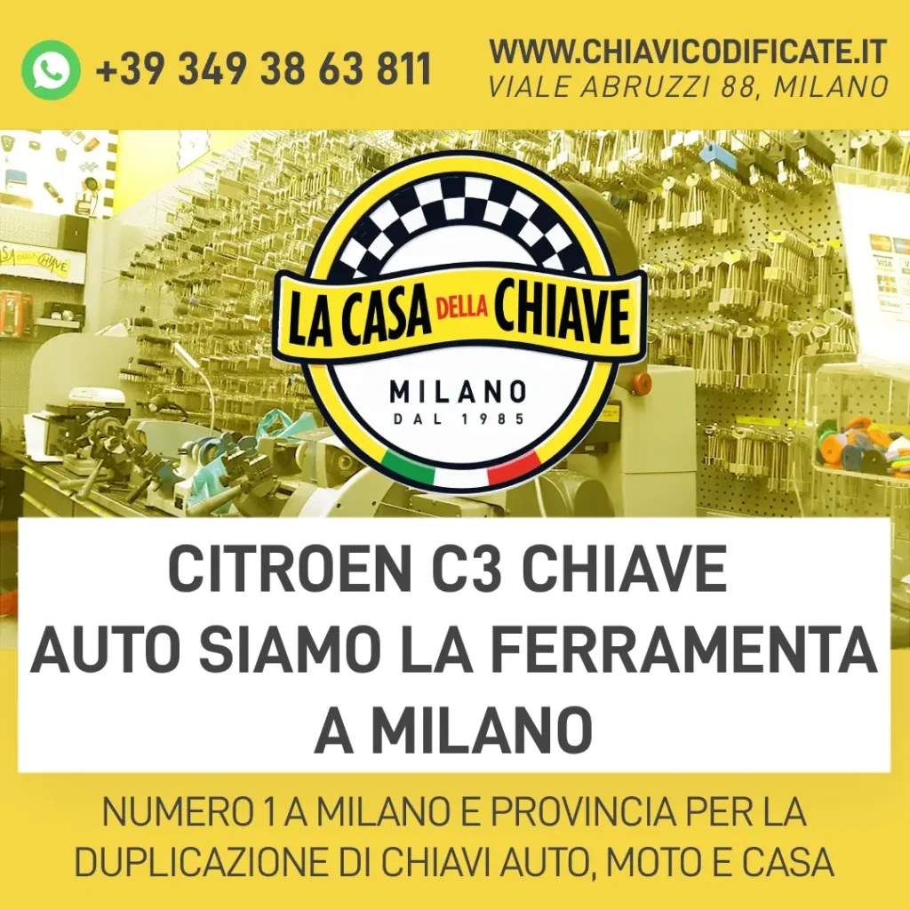 CITROEN C3 CHIAVE AUTO SIAMO LA FERRAMENTA A MILANO