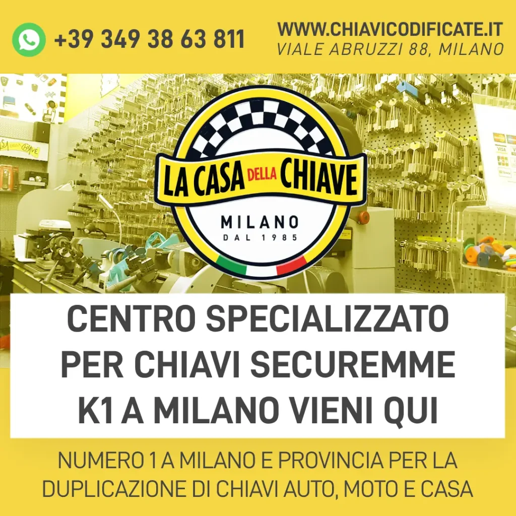 Centro specializzato per chiavi Securemme K1 a Milano vieni qui