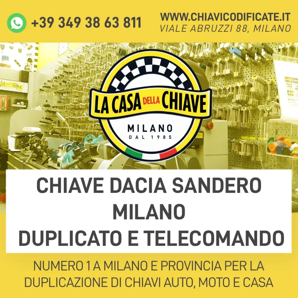 Chiave Dacia Sandero Milano | Duplicato e telecomando