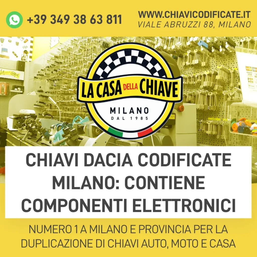 Chiavi Dacia codificate Milano: contiene componenti elettronici