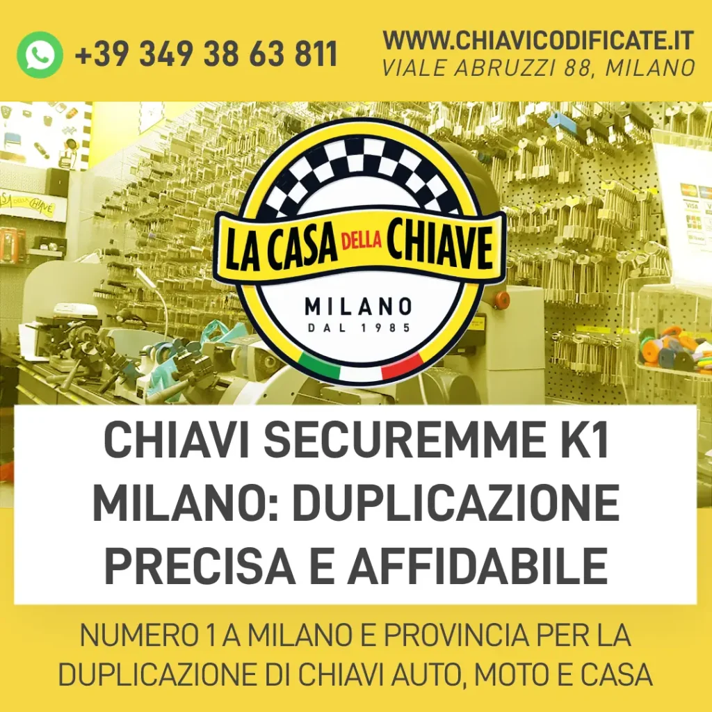 Chiavi Securemme K1 Milano: duplicazione precisa e affidabile