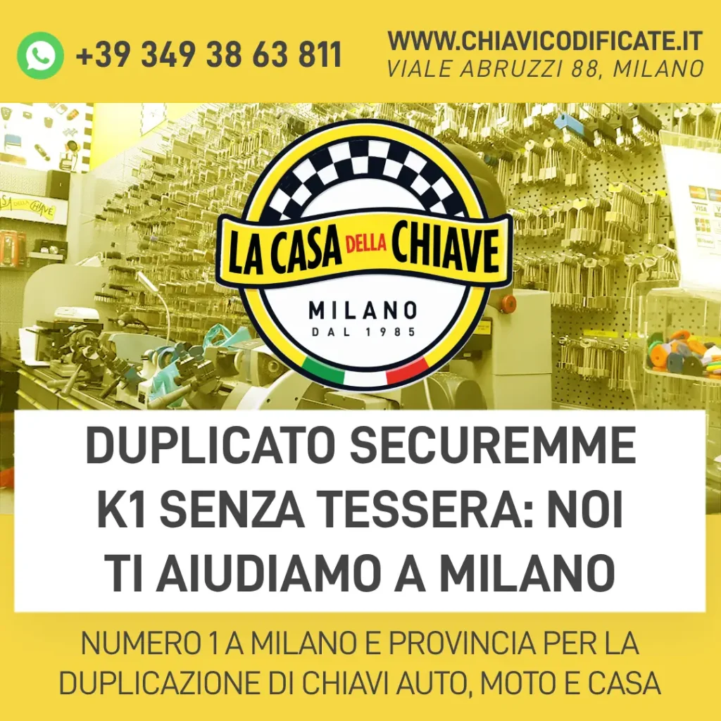 Duplicato Securemme K1 senza tessera: noi ti aiudiamo a Milano