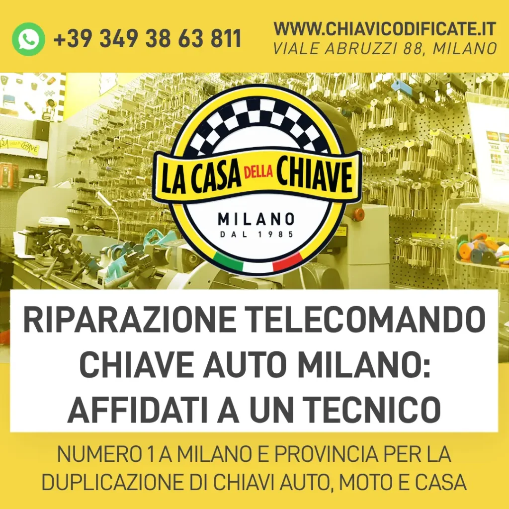 Riparazione telecomando chiave auto Milano: affidati a un tecnico