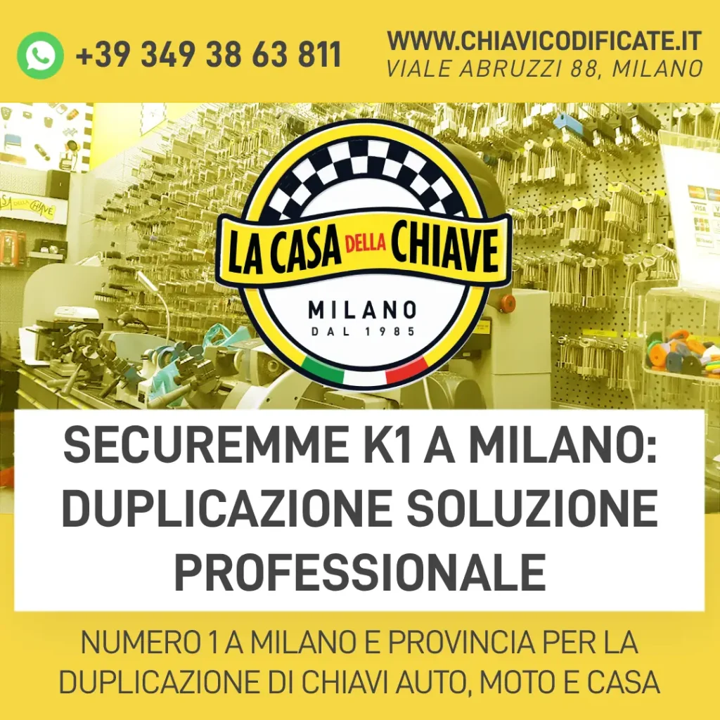 Securemme K1 a Milano: duplicazione Soluzione professionale