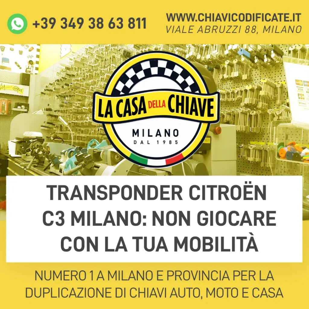 Transponder Citroën C3 Milano: Non Giocare con la Tua Mobilità