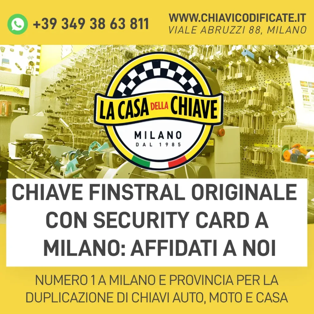 Chiave Finstral Originale con Security Card a Milano: Affidati a Noi