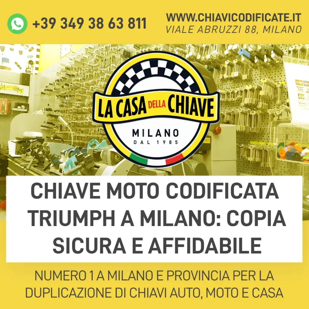 Chiave Moto Codificata Triumph a Milano: Copia Sicura e Affidabile