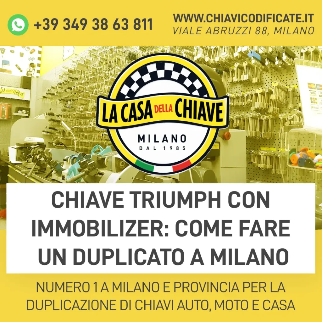 Chiave Triumph con immobilizer: come fare un duplicato a Milano