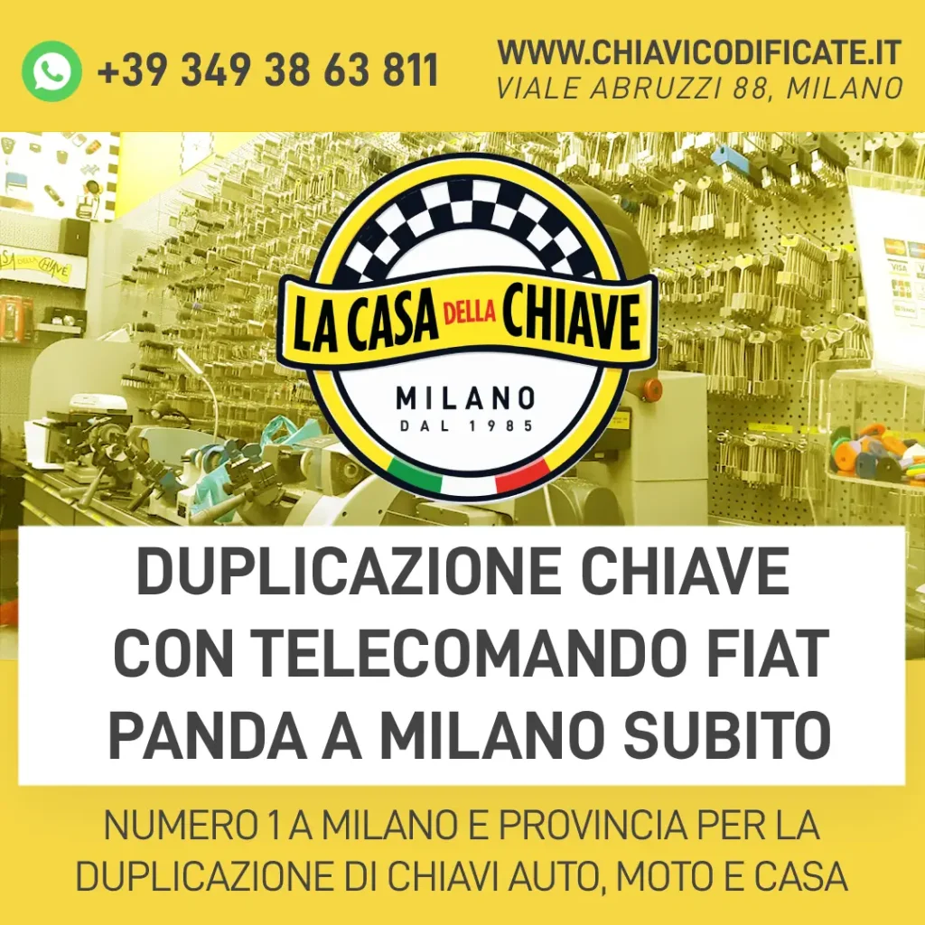 Duplicazione Chiave con Telecomando Fiat Panda a Milano Subito