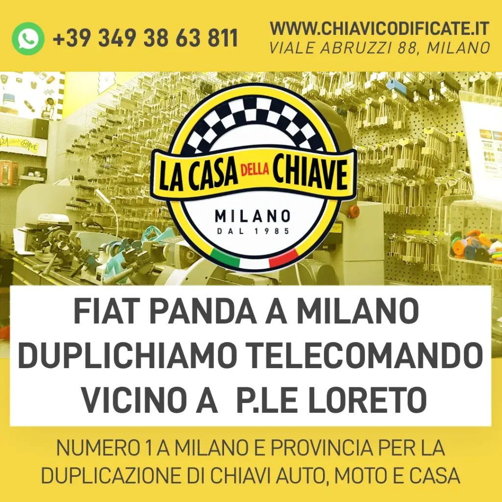 Fiat Panda a Milano Duplichiamo Telecomando vicino a P.le Loreto