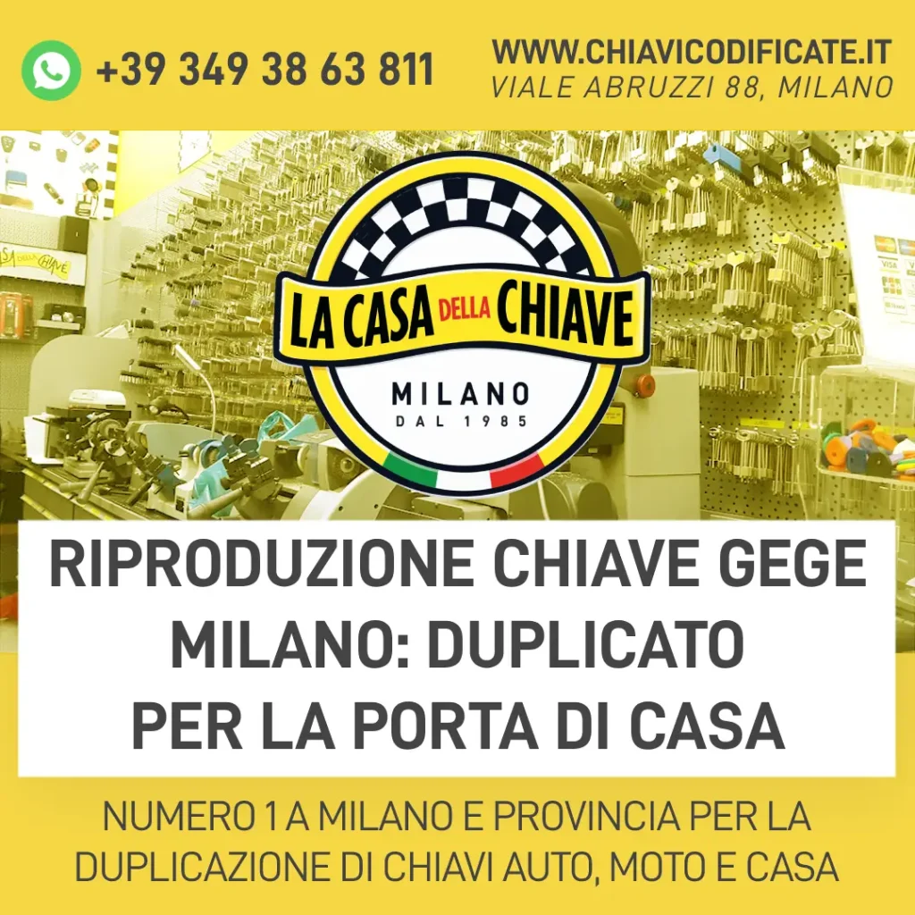 Riproduzione chiave GeGe Milano: duplicato per la porta di casa