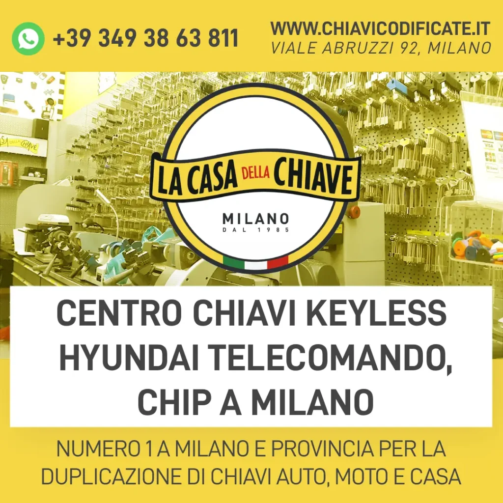 Centro Chiavi Keyless Hyundai Telecomando, Chip a Milano