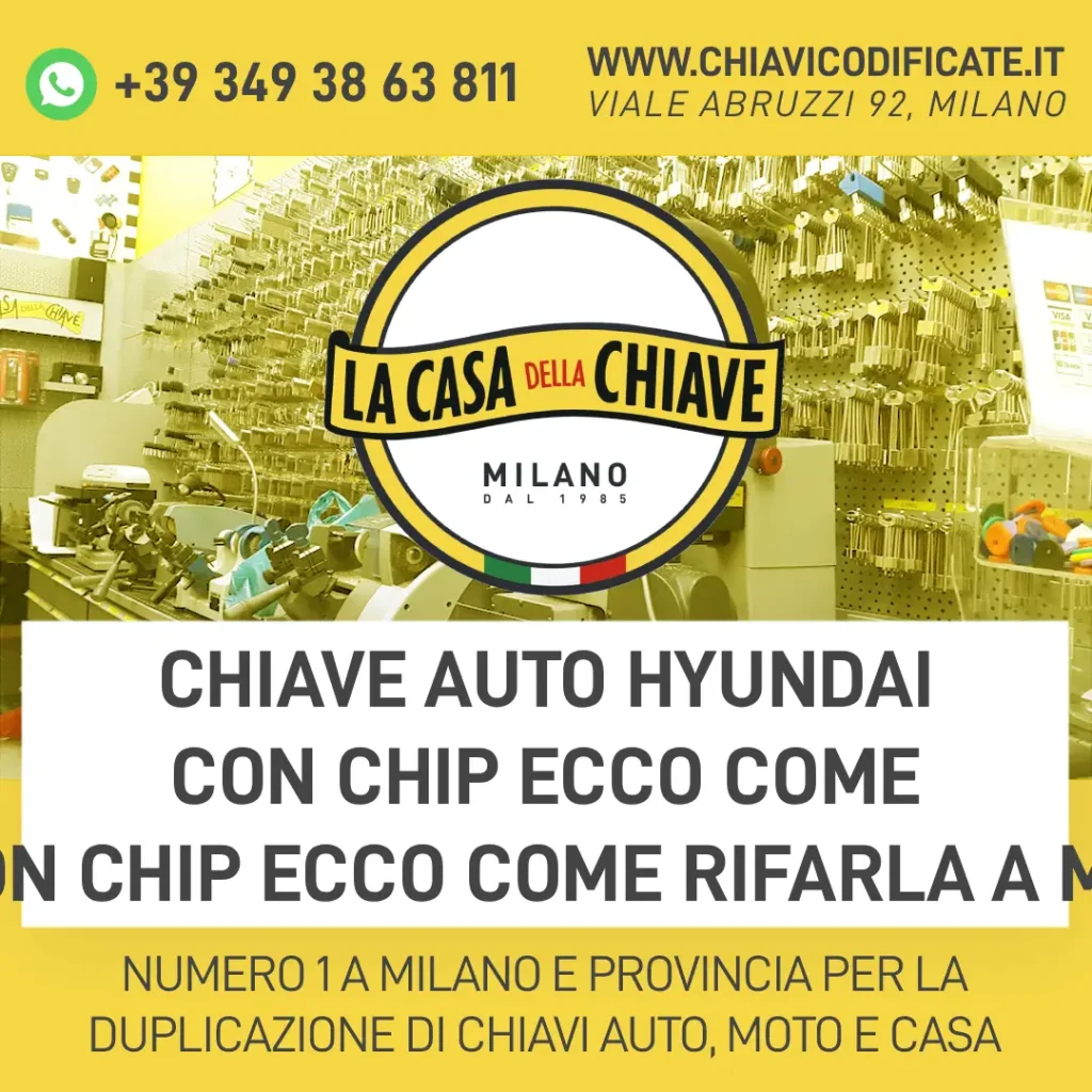 Chiave Auto Hyundai con Chip Ecco come Rifarla a Milano