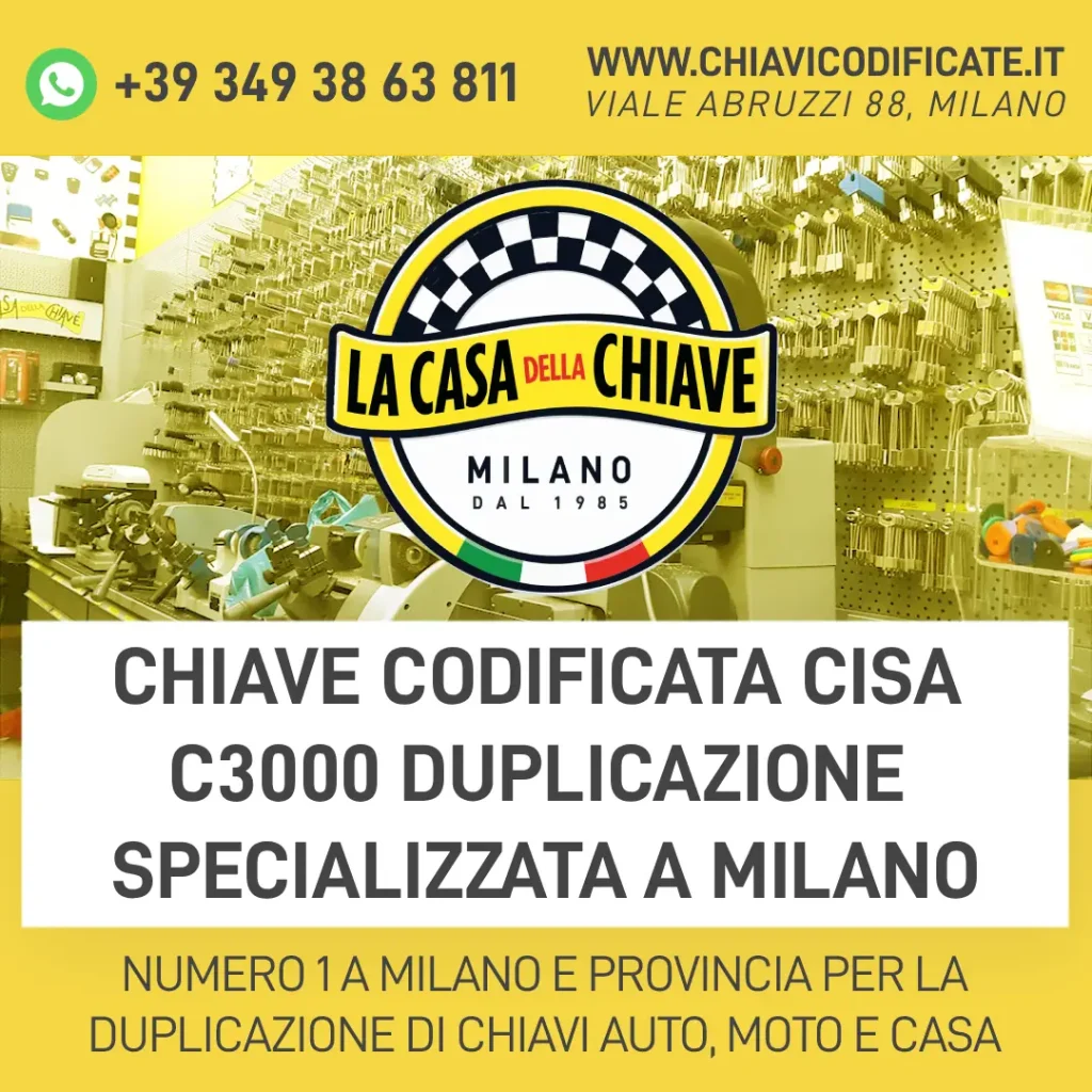 Chiave Codificata Cisa C3000 Duplicazione Specializzata a Milano