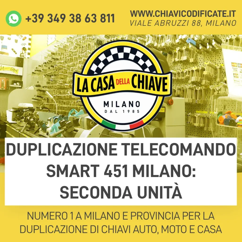 Duplicazione telecomando Smart 451 Milano: seconda unità