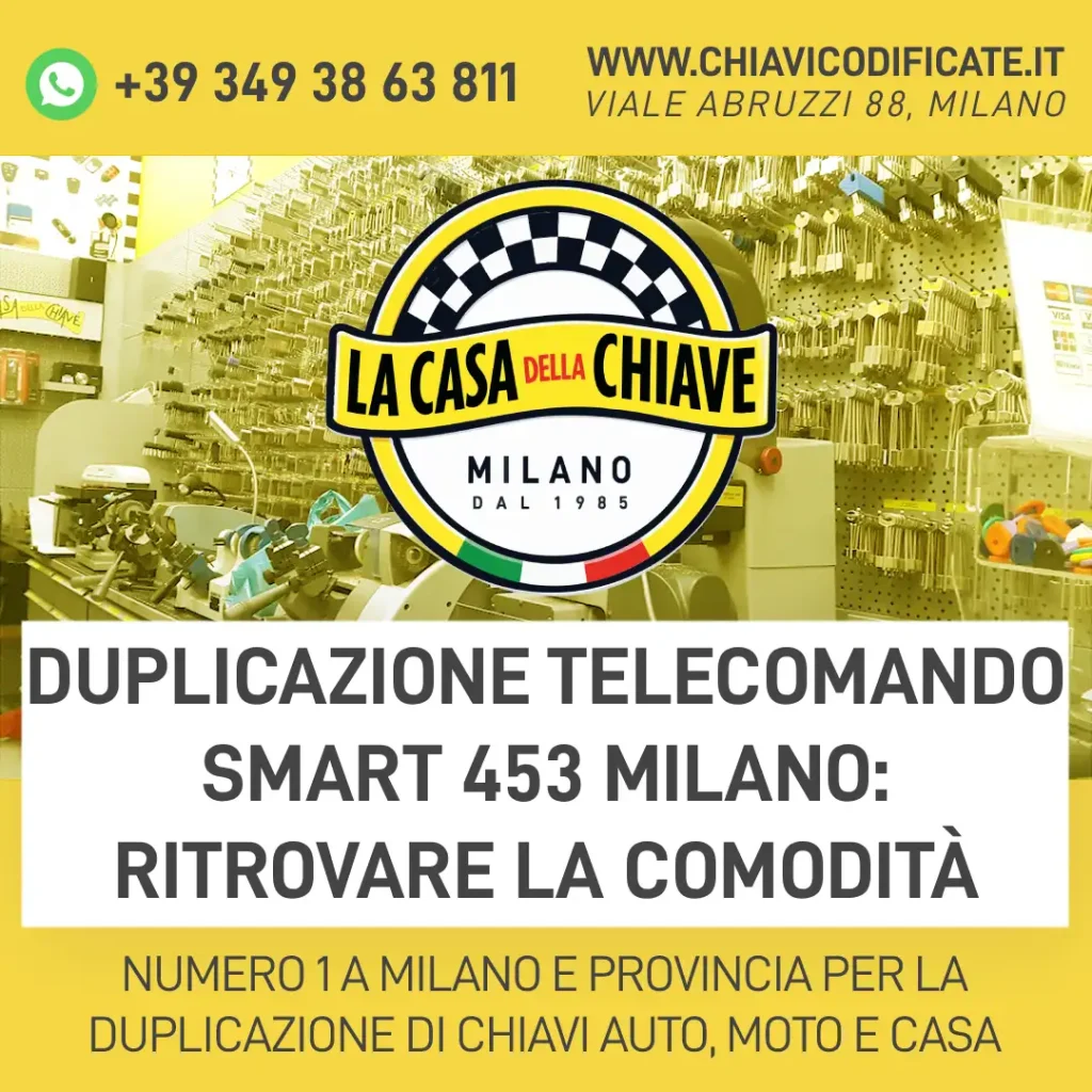 Duplicazione telecomando Smart 453 Milano: ritrovare la comodità