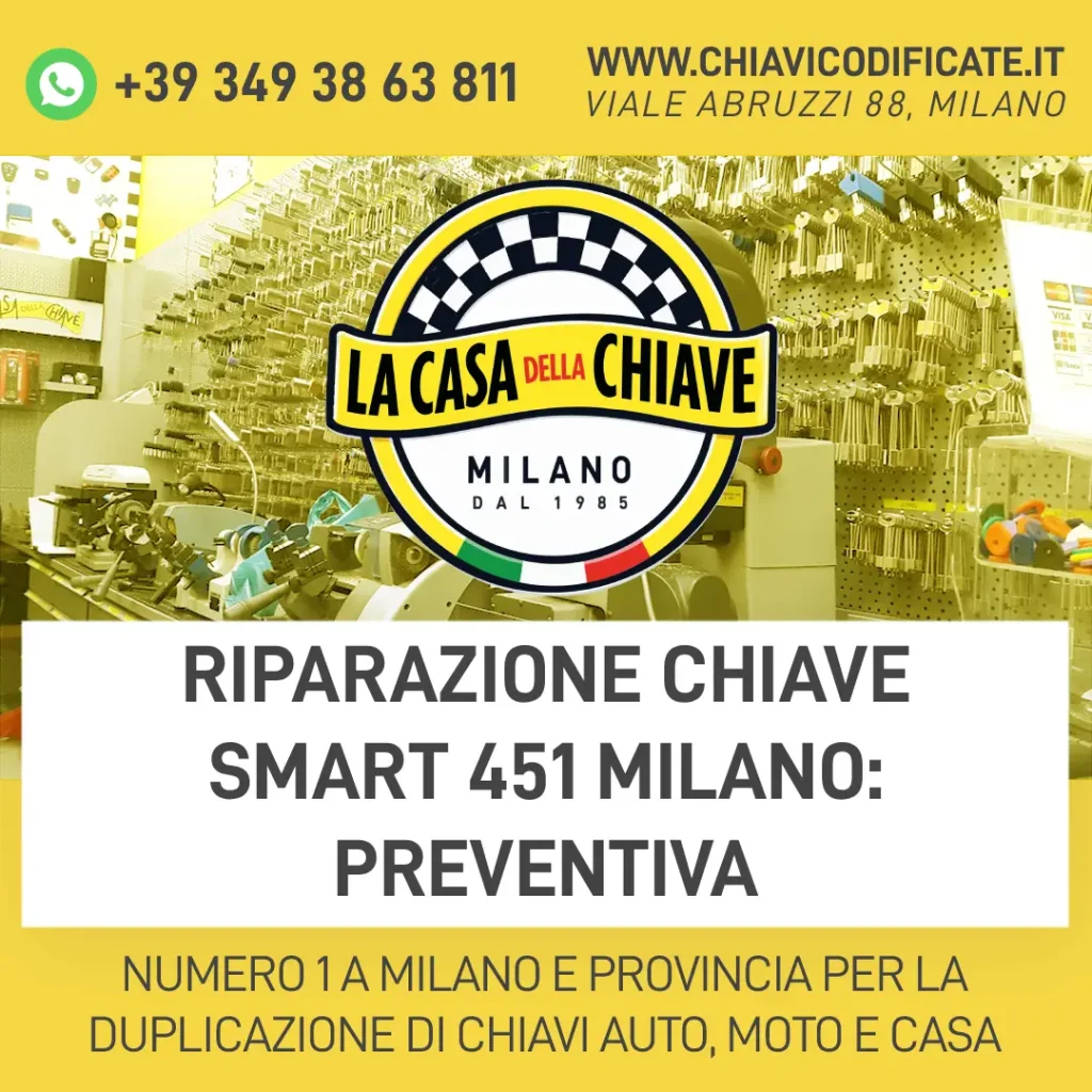 Riparazione chiave Smart 451 Milano: preventiva