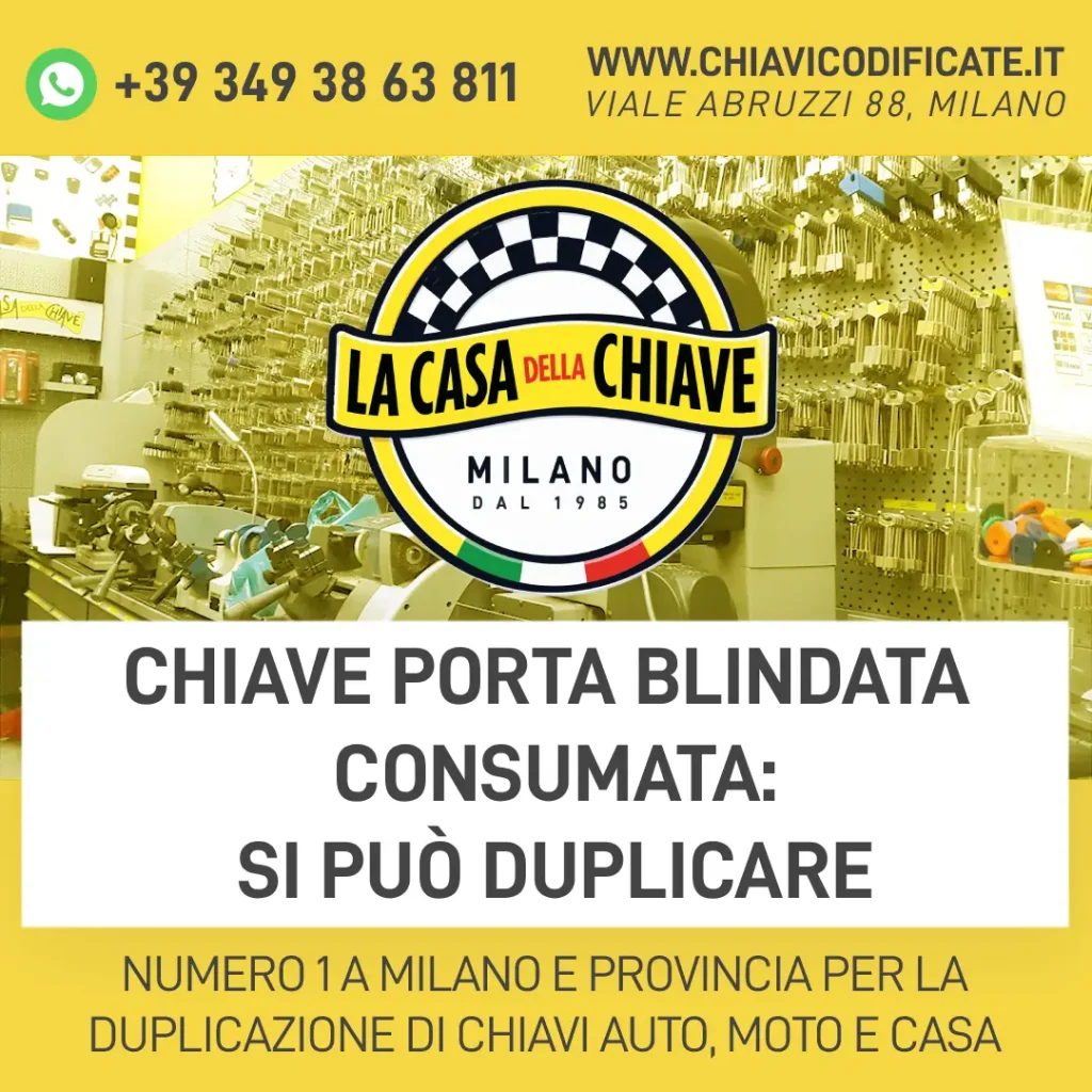 Chiave porta blindata consumata: si può duplicare
