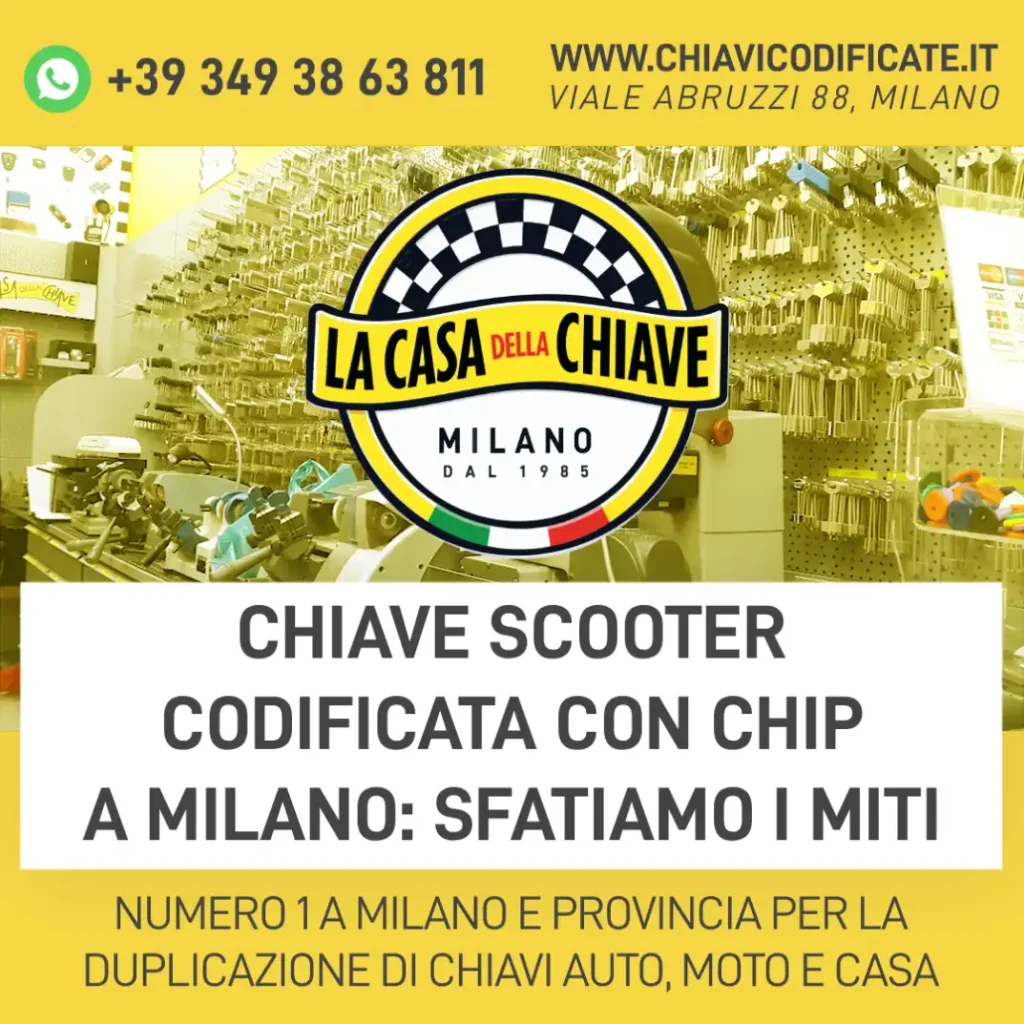 Chiave scooter codificata con chip a Milano: sfatiamo i miti