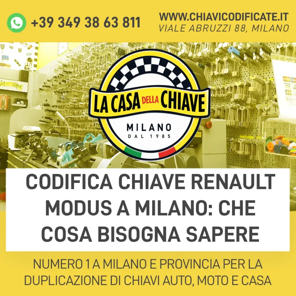 Codifica chiave Renault Modus a Milano: che cosa bisogna sapere