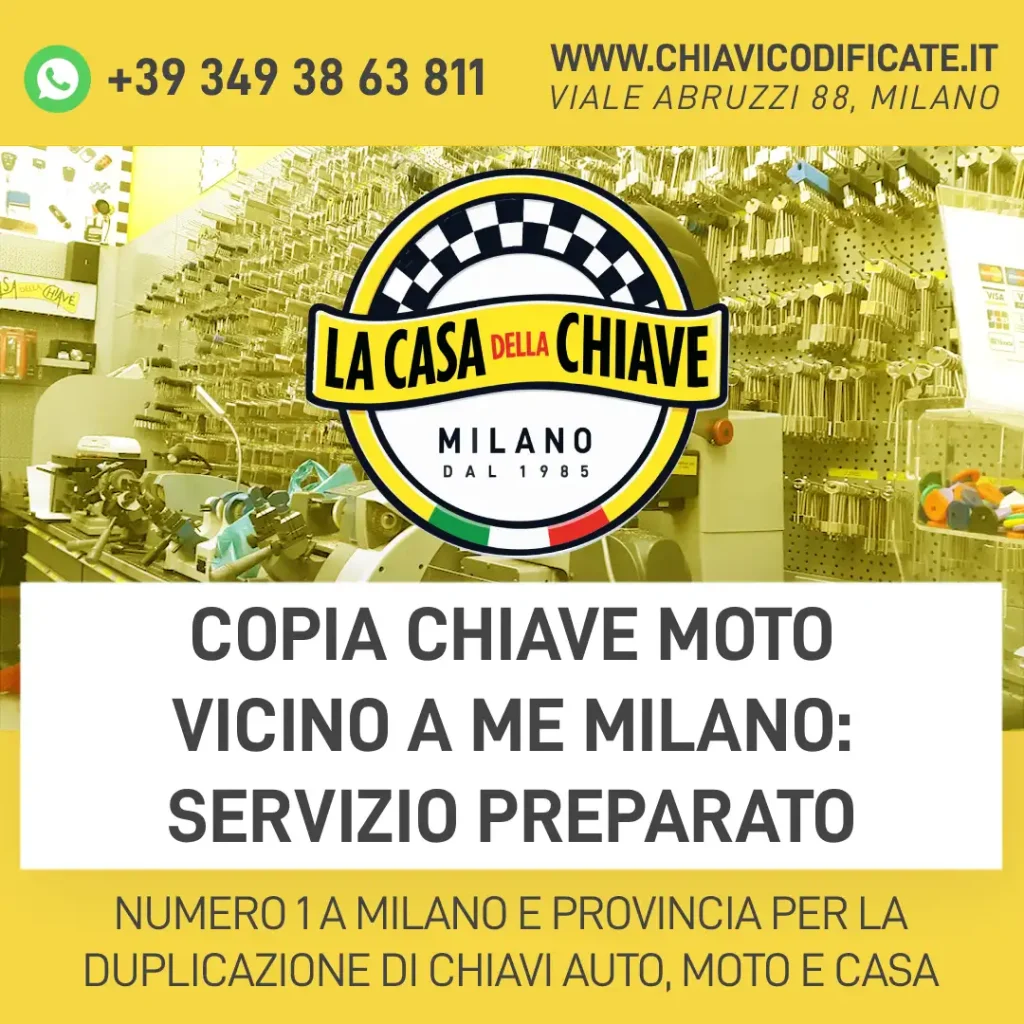 Copia chiave moto vicino a me Milano: servizio preparato