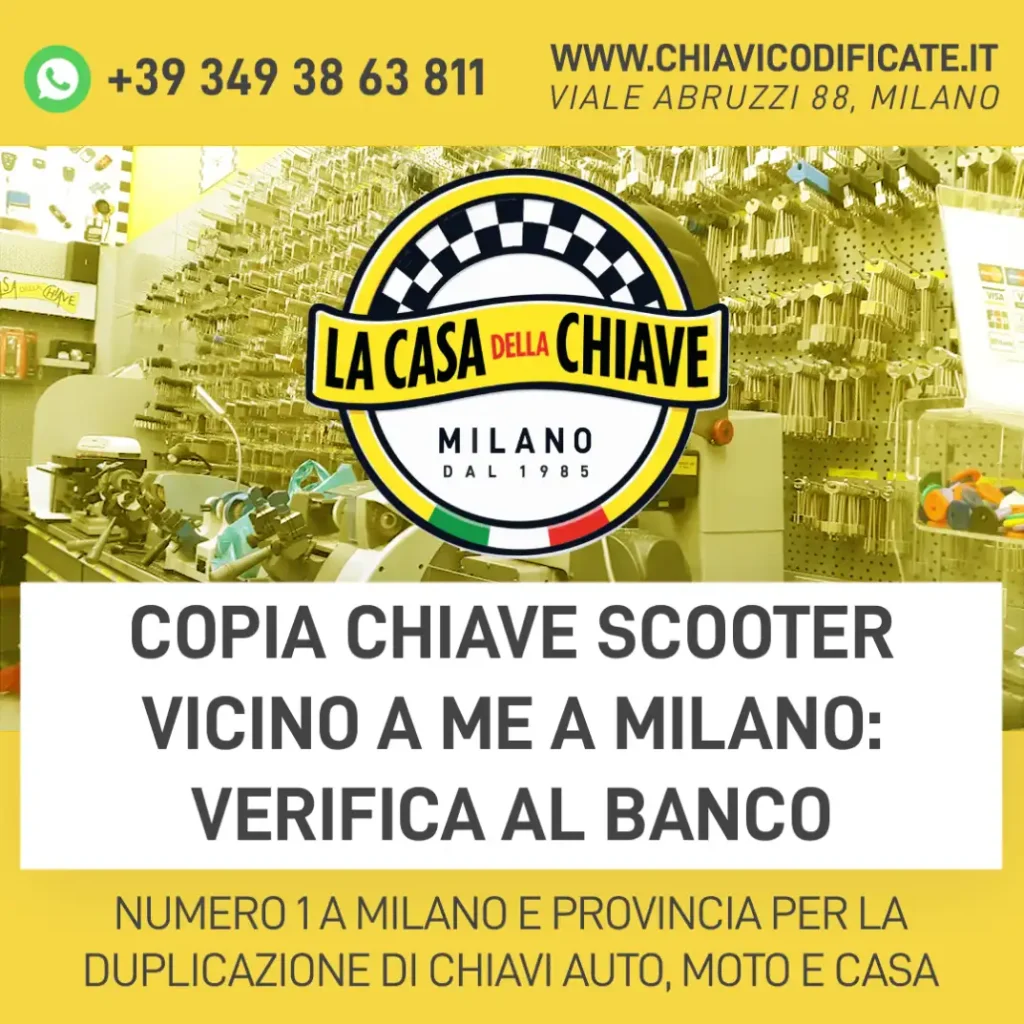 Copia chiave scooter vicino a me a Milano: verifica al banco