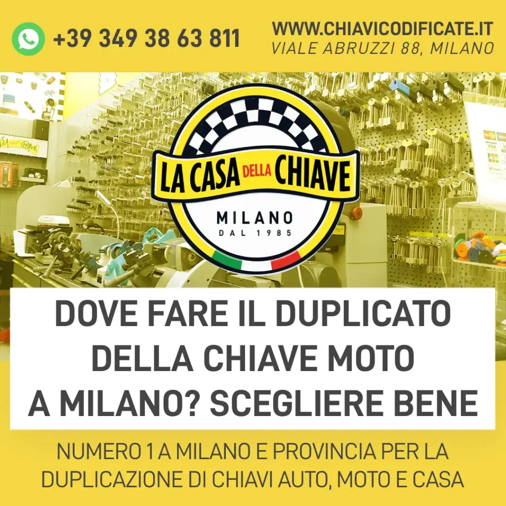 Dove fare il duplicato della chiave moto a Milano? scegliere bene