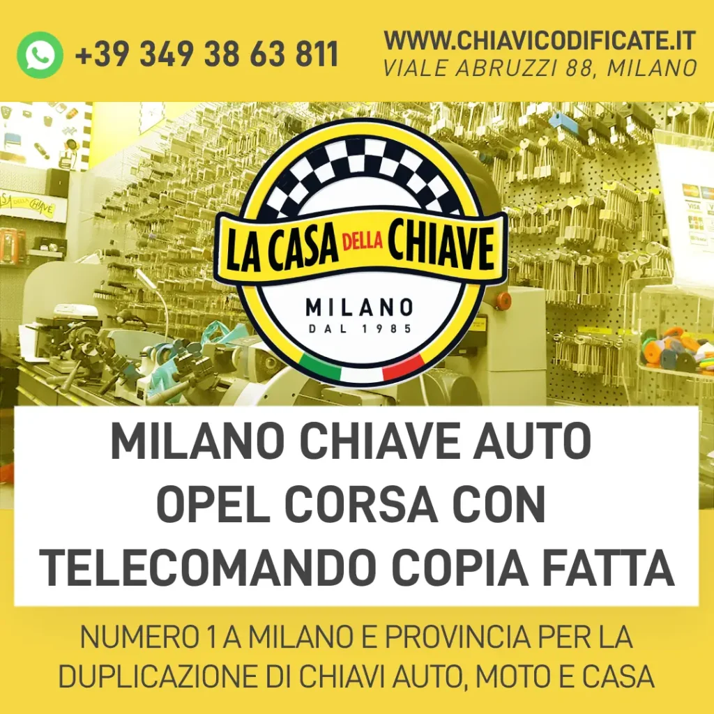 Milano chiave Auto Opel Corsa con telecomando Copia Fatta