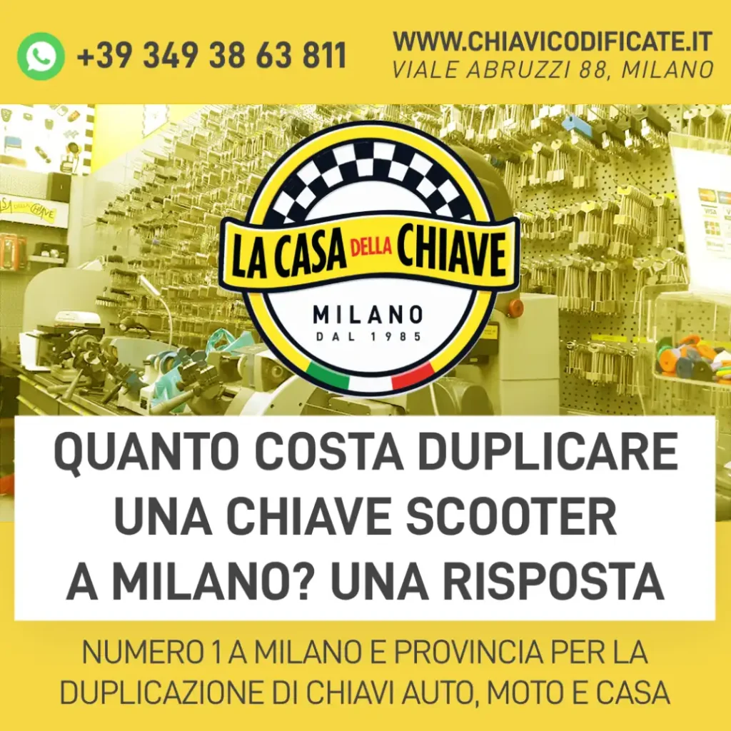 Quanto costa duplicare una chiave scooter a Milano? Una risposta