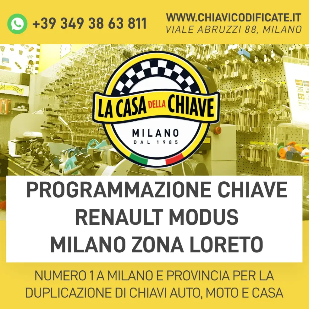 programmazione chiave Renault Modus Milano zona Loreto
