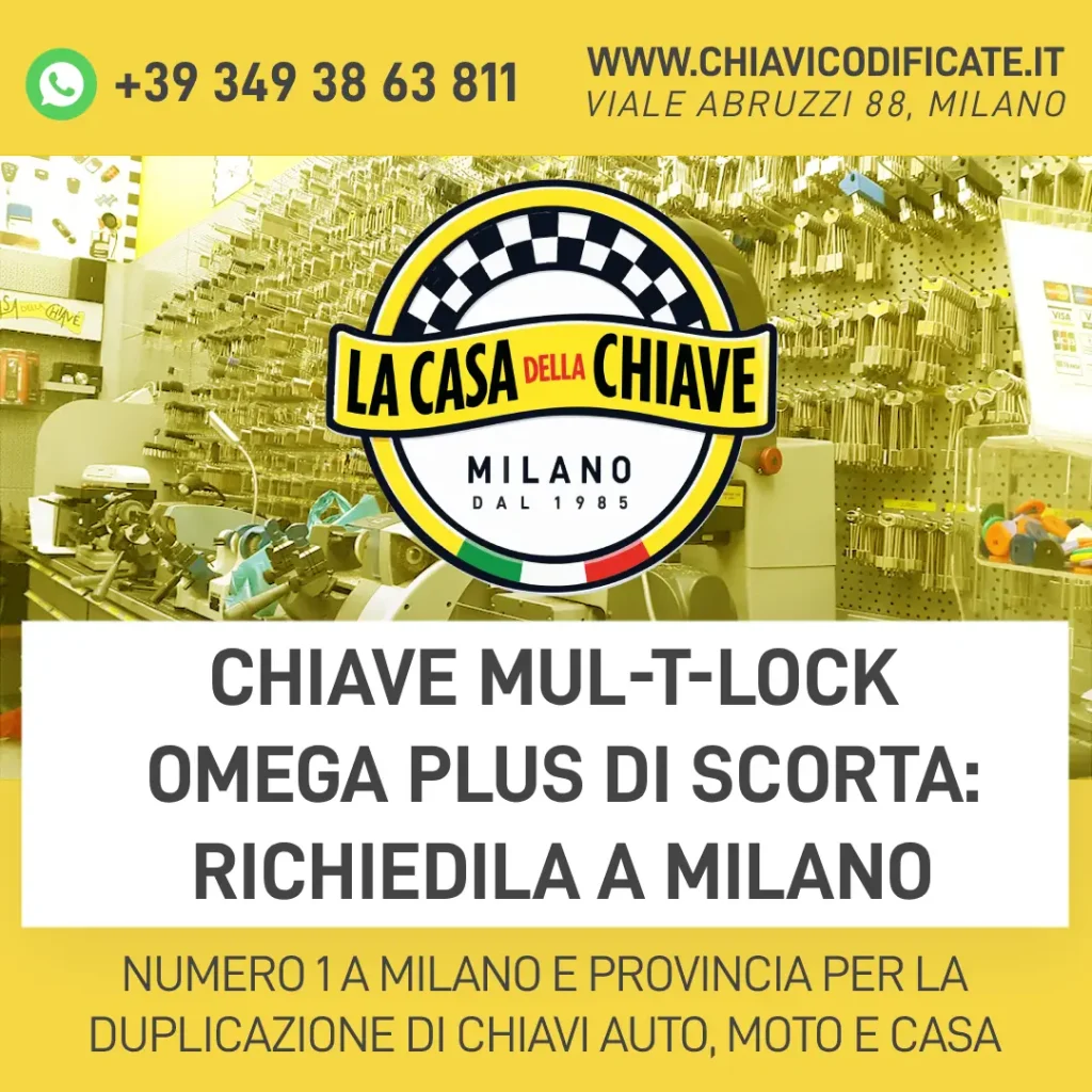 Chiave Mul-T-Lock Omega Plus di Scorta: Richiedila a Milano