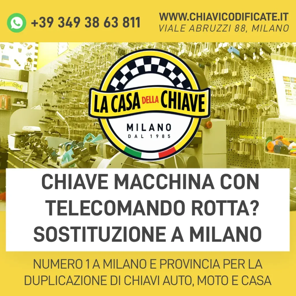 Chiave macchina con telecomando rotta? sostituzione a Milano