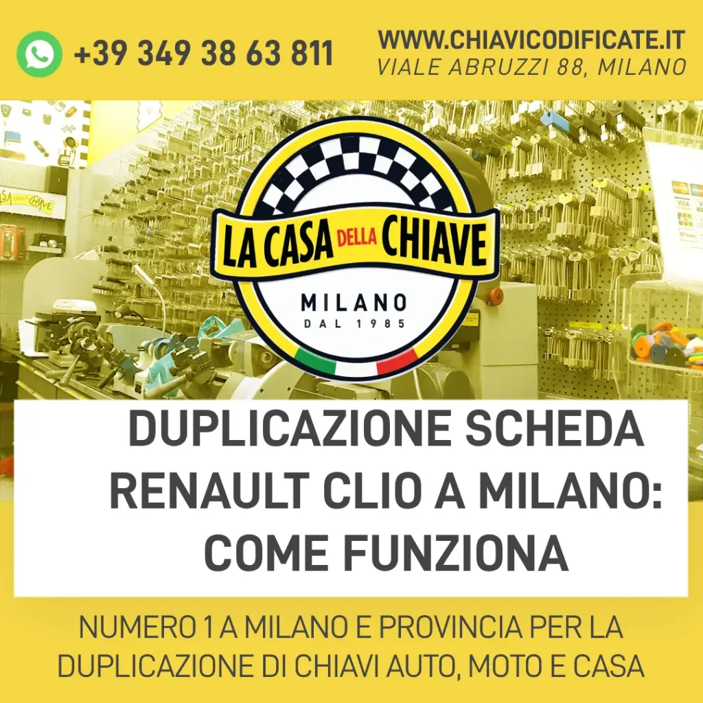 Duplicazione scheda Renault Clio a Milano: come funziona