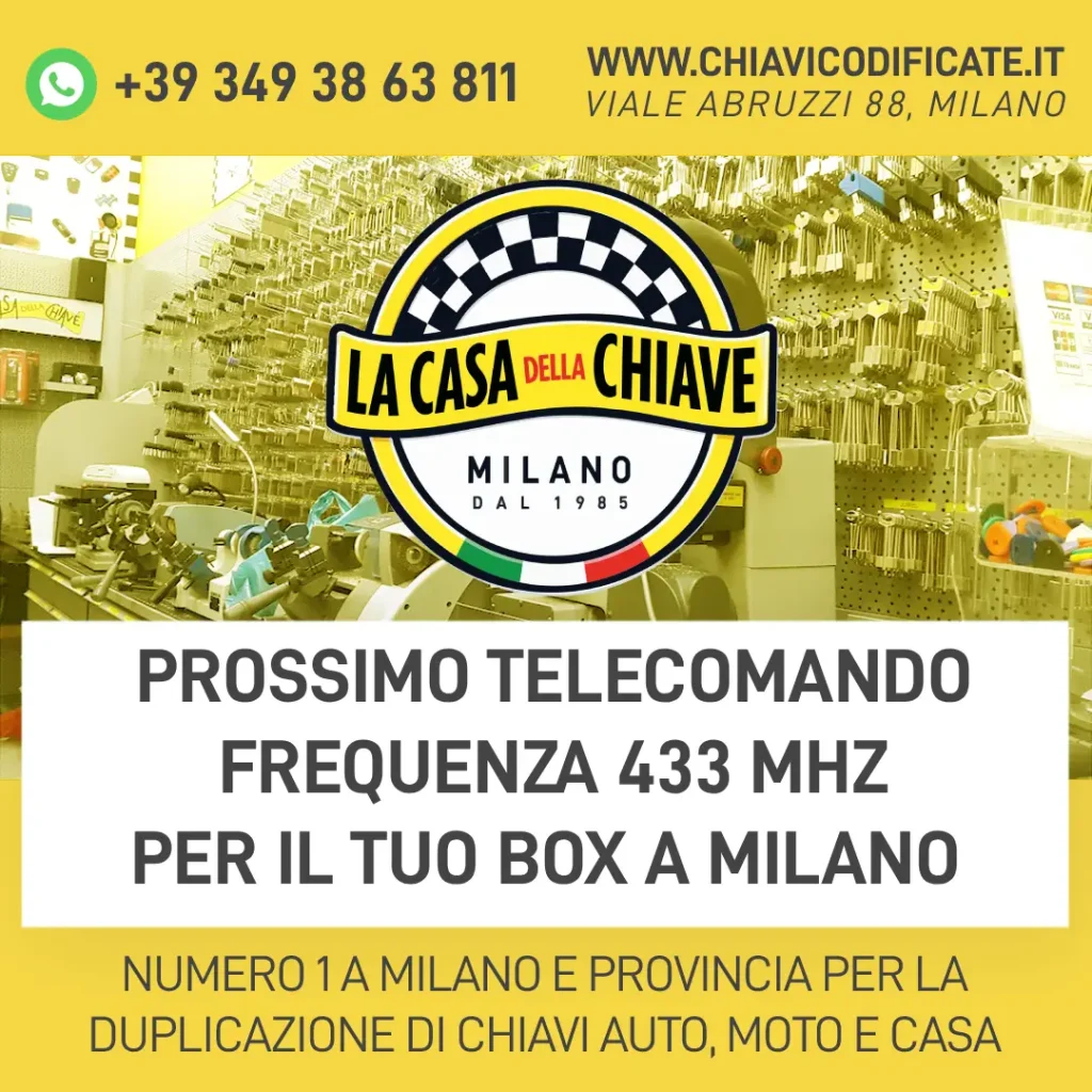 Prossimo telecomando Frequenza 433 MHz per il tuo Box a Milano