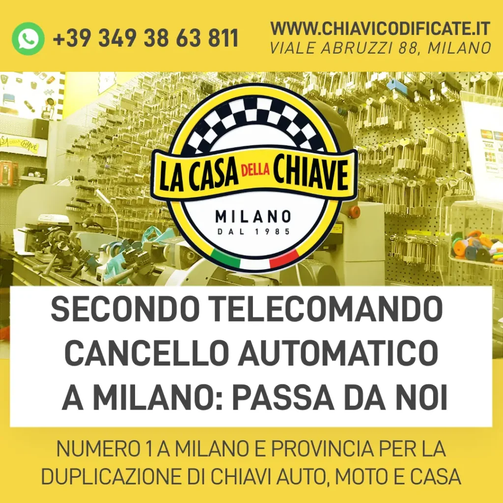 Secondo Telecomando Cancello Automatico a Milano: Passa da noi