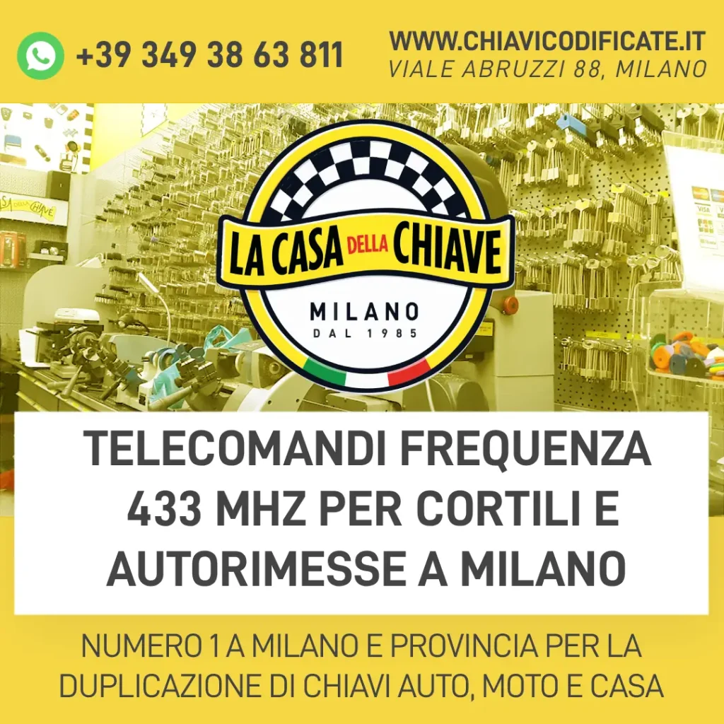 Telecomandi Frequenza 433 MHz per cortili e autorimesse a Milano