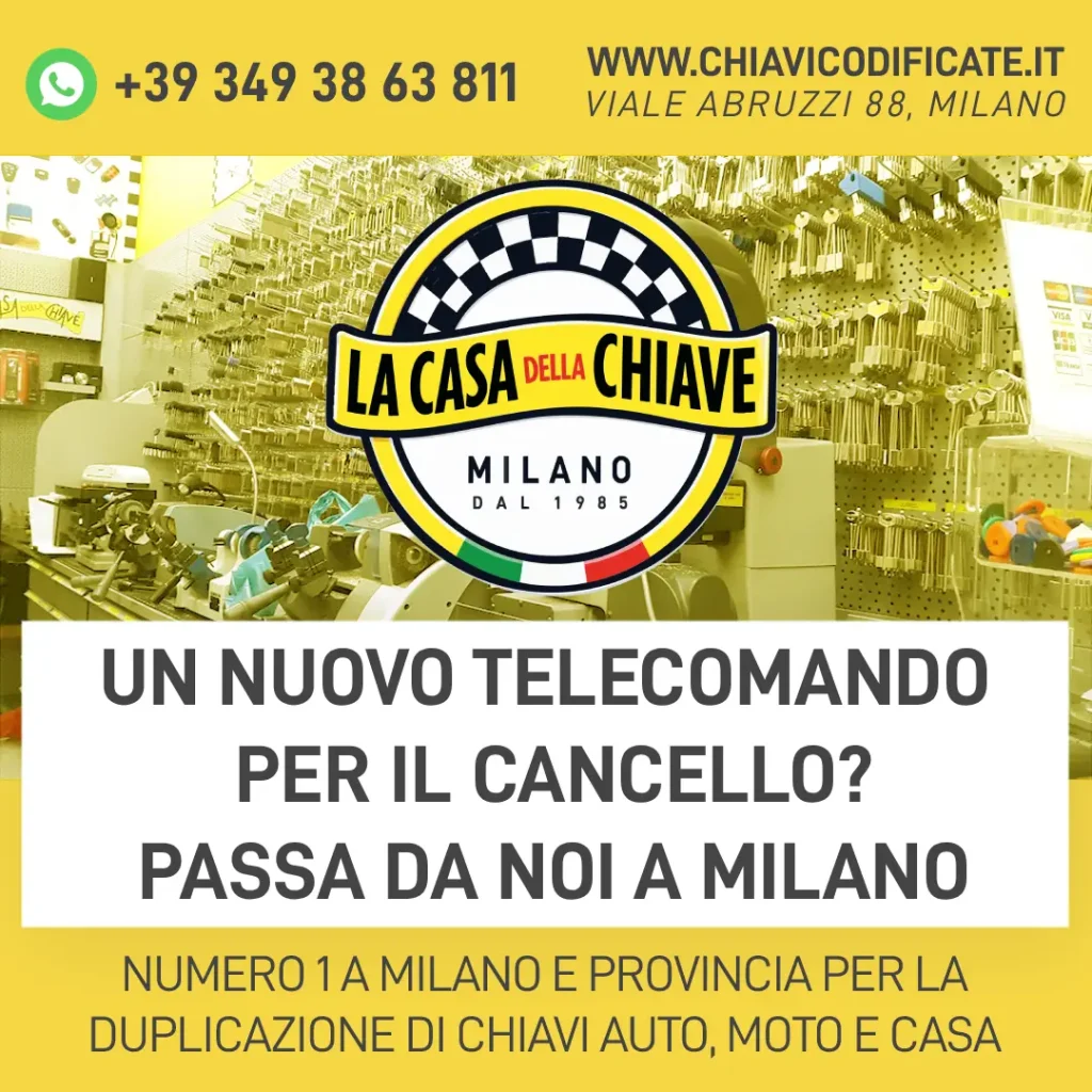 un nuovo telecomando per il cancello? Passa da noi a Milano